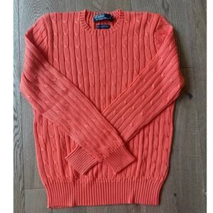 Polo Ralph Lauren Women’s S Coral Orange Ribbed Crew Neck Sweater